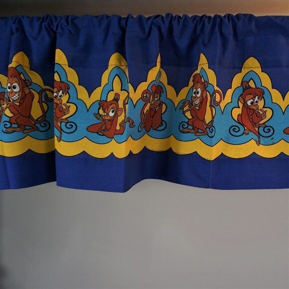 Vintage 1992 Disney Aladdin Valance Capuchin Sidekick Abu USA Made 78" x 17" - Picture 1 of 9